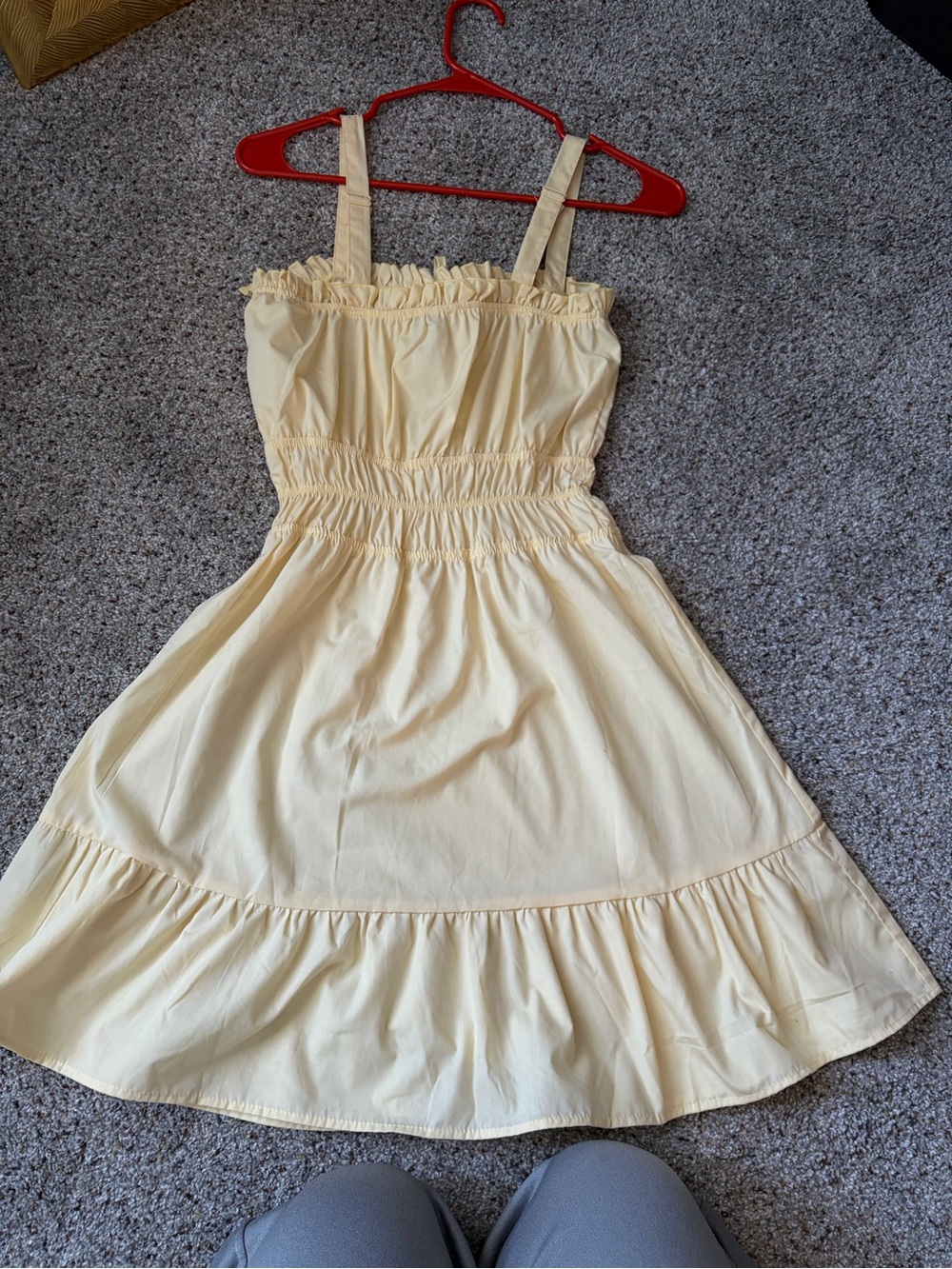 Yellow Ruffle Mini Dress - Picture 5 of 6